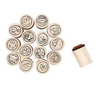 Creotime timbres smileys 20 mm 15 pièces Marron G