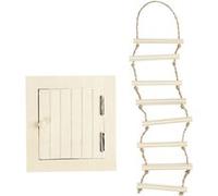 Creotime trappe de grenier en bois 9-20 cm clair en 2 parties Ivoire G