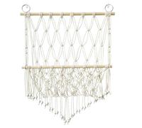 Creperture Hamac de Rangement pour Jouets en Peluche, Bois à Suspendre au Mur Hamac de Rangement en Macramé Bohème pour Chambre d'enfant, Salle de Jeux, Organisateur de Jouets, A