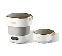 Creperture Machine à Laver Pliable avec Essoreuse, 15 L Machine à Laver Entièrement Automatique avec 3 Modes de Nettoyage, Mini Machine à Laver Camping pour Sous-vêtements Chaussettes