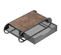 Creperture Porte-capsules de Rangement avec Tiroir, Cadre en Métal Surface en Bois Station de Café Bar Tiroir pour Cuisine, Maison, Bureau, 55 cm L x 28 cm l x 12,7 cm H