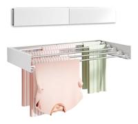 Creperture Séchoir à Linge Extensible, 100 cm Peu Encombrant Pliable pour Suspendre des Vêtements, Séchoir à Linge Mural pour l'intérieur, Salle de Bain, Balcon