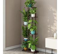 Creperture Support pour Plantes en Métal, 6 Étages 7 Pots Supports de Pots de Fleurs, Peut Supporter jusqu'à 7 kg, Angle de Plante Escalier Décoration pour l'intérieur, Jardin, Balcon, Bronze Doré