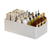 Creperture Tiroir de cuisine amovible, organisateur de cuisine extensible, pas de perçage nécessaire, en métal, pour intérieur et extérieur, blanc, 30 cm de largeur x 43 cm de profondeur x 14 cm de