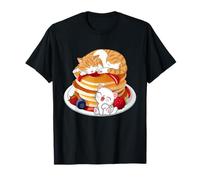 Crêpes de Chat Kawaii Anime Chat Sieste drôle Petit déjeuner Chaton T-Shirt