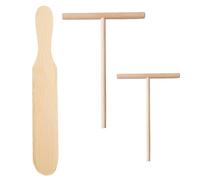 Crêpes en Bois Spatule,3 PCS Spatule Crepe Crepes Distributeurs,Crepiere Râteau,Etaleur Crepe Épandeur Outil pour Étaler les Crêpes,Étaleur de Pâte,Outil Applicateur de Spatule