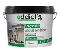 Crépi - ADDICT - Blanc - 15 Kg - Acrylique - Extérieur - Façade universelle