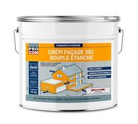 Crépi mur extérieur, souple, étanche, anti-fissure, enduit façade imperméable haut de gamme s81 PROCOM 15 Kg