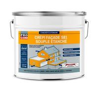 Crépi mur extérieur, souple, étanche, anti-fissure, enduit façade imperméable haut de gamme s81 PROCOM 15 Kg