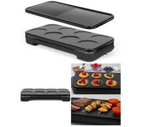 Crêpière 2 en 1 - 1500 W - Plaques amovibles - Revêtement antiadhésif sans PFAS plancha grill