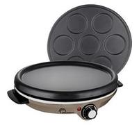 LITTLE BALANCE 8694 Crépière Duo 1000 Muscade, Crépière électrique 2 en 1 : Crêpes et Pancakes, 2 Plaques amovibles, anti-adhésives, Thermostat réglable, 1000 W, Muscade