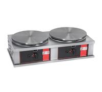 Crêpière Double Gaz Professionnelle à Usage Intensif - 2 x Ø 400 mm - Sofraca