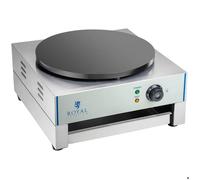 Royal Catering Crêpière Electrique RCEC-3000-E (48x45x23,5cm, 3.000W, diamètre de la plaque chauffante 40cm, plaque : fonte avec revêtement en émail)