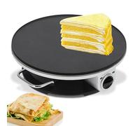 Crêpière électrique, 1200 W, en acier inoxydable, 33 cm (13 pouces), avec 3 vitesses de température réglable, plaque chauffante antiadhésive.