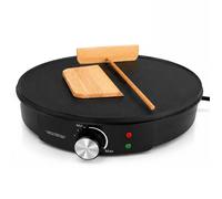 Crêpière Electrique 1200W Surface de Cuisson 30 Cm Plaque Alu Antiadhésive Thermostat Réglable Spatule Bois et Râteau Inclus