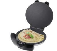 Crêpière électrique 1500 W - Plaque antiadhésive portable de 25 cm avec température réglable jusqu'à 250 °C pour des tortillas, des pains plats et des petits déjeuners rapides