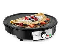 Crêpière Électrique 30 Cm - Plaque En Alum M Antiadhésive Avec Led Thermostat Réglable Spatule Bois Et Râteau Inclus[AA186]