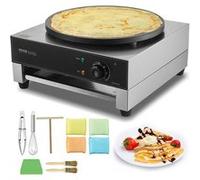 Crêpière électrique 40 cm commerciale, machine crêpes antiadhésive, 1700W, inox, contrôle temperature.