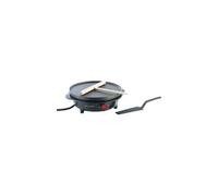 Rosenstein & Söhne – Crêpière électrique 18 cm 500 W – Noir antiadhésif avec spatule et râteau