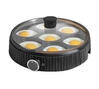 Crêpière électrique 7 trous d'une puissance de 900 W et d'un diamètre de 30 cm, puits individuels de 9 cm avec une profondeur de 2,2 cm, revêtement en pierre naturelle pour un chauffage uniform black