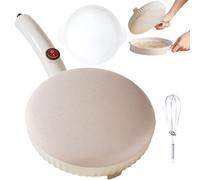 Crêpière électrique anti-adhésive avec thermostat réglable, chauffage rapide, bol à pâte et fouet inclus