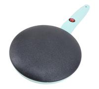 Crêpière électrique Antiadhésive, Contrôle Automatique de la Température, Machine à Crêpes de 8 Pouces avec Spatule en Silicone, Fouet à œufs, Base Verte, Facile à Nettoyer,