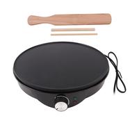 Crêpière électrique antiadhésive de 30 cm avec étaleur de pâte et spatule en bois, idéale pour les crêpes et les scones (prise UE)