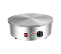 Crepiere Electrique, Crepe Maker, Plaque Chauffante, Fonte 45cm, Chauffage Rapide Uniforme, Thermostat Réglable 122-572F, Spatule Inclus, Griddle Multifonction, Maison Restaurant Cuisine, Ø45cm