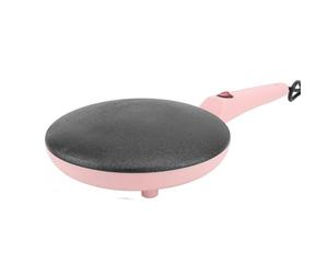 Crêpière électrique Generic, Boulanger Compact Portable, Contrôle Automatique de la Température, Revêtement Antiadhésif de 8 Pouces, Crêpière avec Fouet à œufs, Rose, Plastique, Prise européenne 220 V