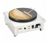 Crêpière électrique - vidaXL - 40 cm - 3000 W - Argent - Plaque en fonte - Antiadhésive - Régulateur de température