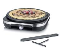 Crêpière électrique XXL - SEVERIN - CM2199 - Ø 38cm - Avec spatule et répartiteur - Inox brossé / Noir