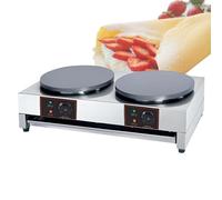 CrêPièRe Et Plaque De Cuisson éLectriques, ContrôLe PréCis De La TempéRature, Plaque De Cuisson Circulaire En Acier Inoxydable Pour Blintzes Brunch CrêPes, œUfs, Bacon Et Tortillas Dual-head