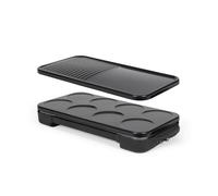Livoo - Appareil 2 en 1 crêpière et plancha grill DOC349N - 1500W, 2 plaques amovibles, sans PFAS, accessoires inclus, Noir