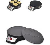 Crêpière - INOX - 2 en 1 - 1000W - Anti-adhésif - Noir