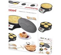 Crêpière INOX 2 en 1 anti-adhésif Diamètre: 26 cm 1000W Noir