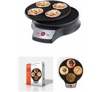 Crêpière - INOX - 2 en 1 - Diamètre 26 cm - 1000W - Anti-adhésif - Noir