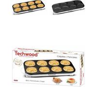 Crêpière INOX pour Mini crêpes + Pancakes anti-adhésif 8 crêpes 1500W Noire