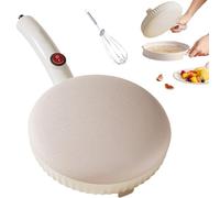 Crêpière Instantanée 600W Portable, Appareil À Pancakes avec Thermostat Automatique, Surface de Cuisson Antiadhésive avec Bac Et Fouet, Interrupteur Indépendant avec Bol À Pâte Et Fouet Style A