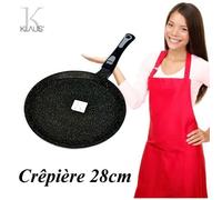 Crêpière - KLAUS - 28cm - Antiadhésive - Pierre céramique triple épaisseur - Compatible induction