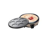 LITTLE BALANCE 8694 Crépière Duo 1000 Muscade, Crépière électrique 2 en 1 : Crêpes et Pancakes, 2 Plaques amovibles, anti-adhésives, Thermostat réglable, 1000 W, Muscade