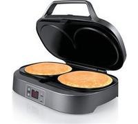 Crêpière ou machine à pancakes Flama 4902FL, 1300W, 2 cavités, surface antiadhésive, affichage de commande numérique, rangement vertical Noir G