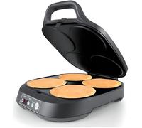 Machine à gâteaux Flama Crêpière ou machine à pancakes 4906FL, 2000W, 4 cavités, surface antiadhésive, affichage de commande numérique, rangement vertical