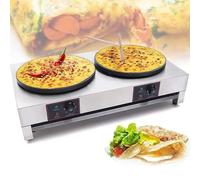 Crêpière professionnelle 2 x 3000 W, 40 cm, plaque de cuisson électrique à double tête, température réglable de 50 à 300 °C, for crêpes et blintz