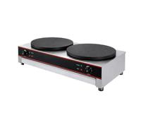 Crêpière professionnelle - PESAGE MB - Double Ø400 mm - 2 plaques fonte - 2 x 3000 W - Inox