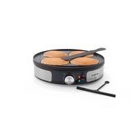 Crêpière Réversible Progress - Plaque de Cuisson 30 cm, Insert Scotch Pancakes, Revêtement Antiadhésif, Étaleur de Pâte & Spatule, Contrôle de Température Réglable, 1000W