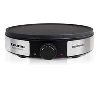 Crêpière Taurus S164 de 1200W, thermostat réglable, plaque antiadhésive de 30cm, spatule et râteau en bois, stockage vertical