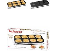 Crêpière - TECHWOOD - Mini crêpes et Pancakes - 1500W - Revêtement anti-adhésif - 8 crêpes