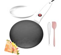 Crêpières Électriques, Antiadhésives, Instantanées, Avec Bol À Pâte À Long Manche, Thermostat Automatique, 20 Cm, For La Cuisine À Domicile(White)