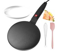 Crêpières Électriques, Antiadhésives, Instantanées, Avec Bol À Pâte À Long Manche, Thermostat Automatique, 20 Cm, For La Cuisine À Domicile(Black)