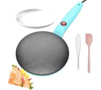 Crêpières Électriques, Antiadhésives, Instantanées, Avec Bol À Pâte À Long Manche, Thermostat Automatique, 20 Cm, For La Cuisine À Domicile(Green)